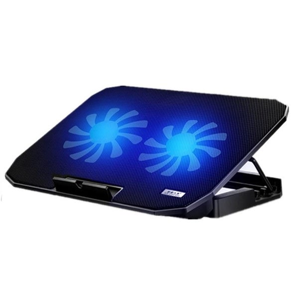 Adjustable Dual Fan Laptop Cooling Bracket Blue Light Carousel 1