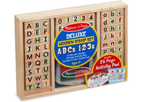 Melissa & Doug - Deluxe Wooden ABC-123 Stamp Set Carousel 1