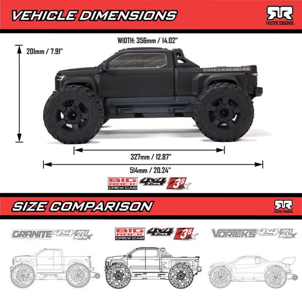 1/10 BIG ROCK 4X4 223S BLX BRUSHLESS STREET TRUCK RTR WITH DSC, (Green) by ARRMA Carousel 2