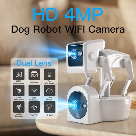 4MP Dual Lens Wireless Wifi Smart Camera Network Indoor Household HD Dual Light Carousel 1
