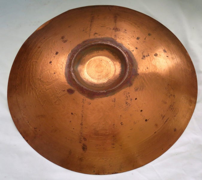 ANTIQUE VICTORIAN LARGE ETCHED COPPER WALL PLAQUE Carousel 9