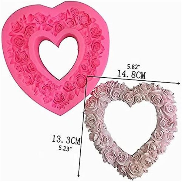 Rose Garland Heart Silicone Fondant Mold For Wedding Valentine's Gift Chocolate Carousel 2