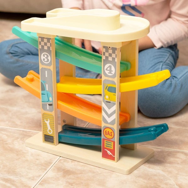 Colourful Top Bright Toy Car Toddler Educational Race Track withMini Car Carousel 2