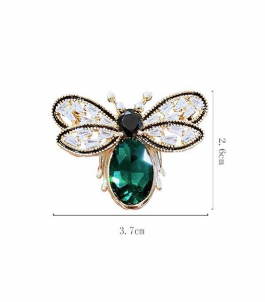 Vintage inspired amber Bee Brooch with Sparkling Rhinestones Carousel 2