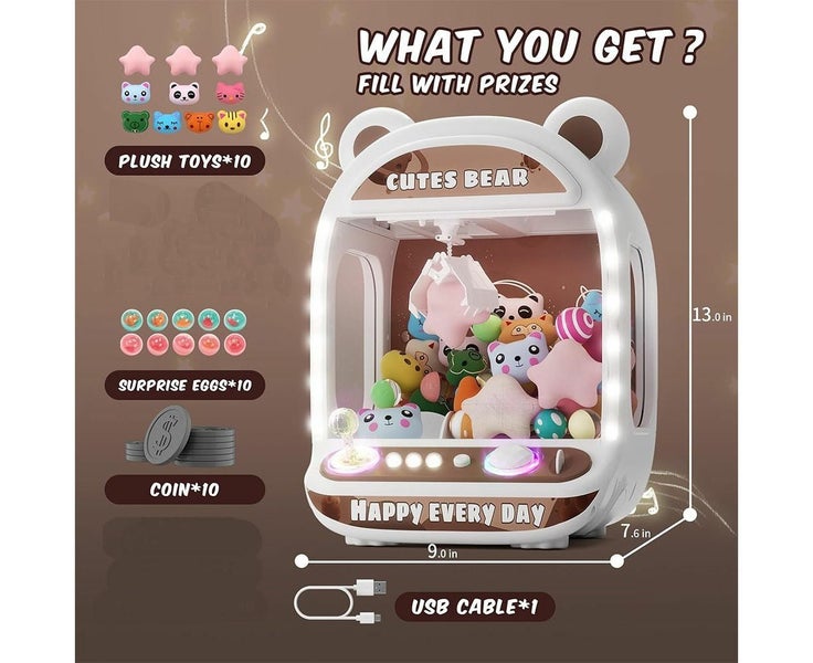 Claw Machines for Kids, Unicorns Toys for Girls Age 6+, Arcade Games Mini V Carousel 7