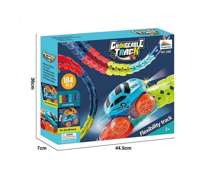 Changeable Track with LED Light Race Car Flexible Electric Bendable Car Toy Carousel 5