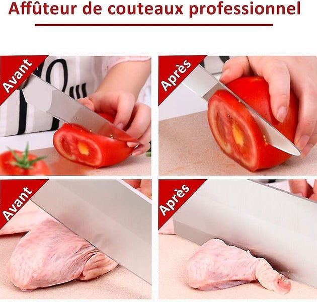 2 in 1 Professional Manual Kitchen Knife Sharpener - Stainless Steel and Ceramic Carousel 5