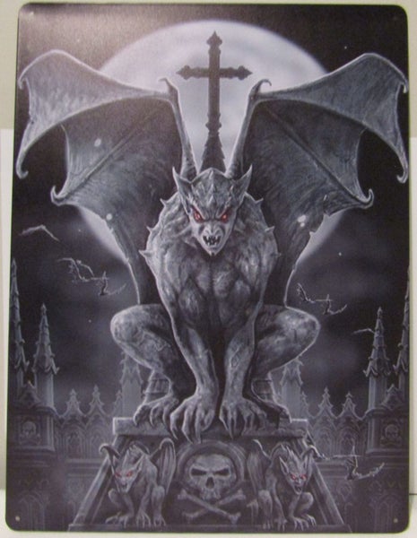 Gargoyle on a large tin sign Carousel 1