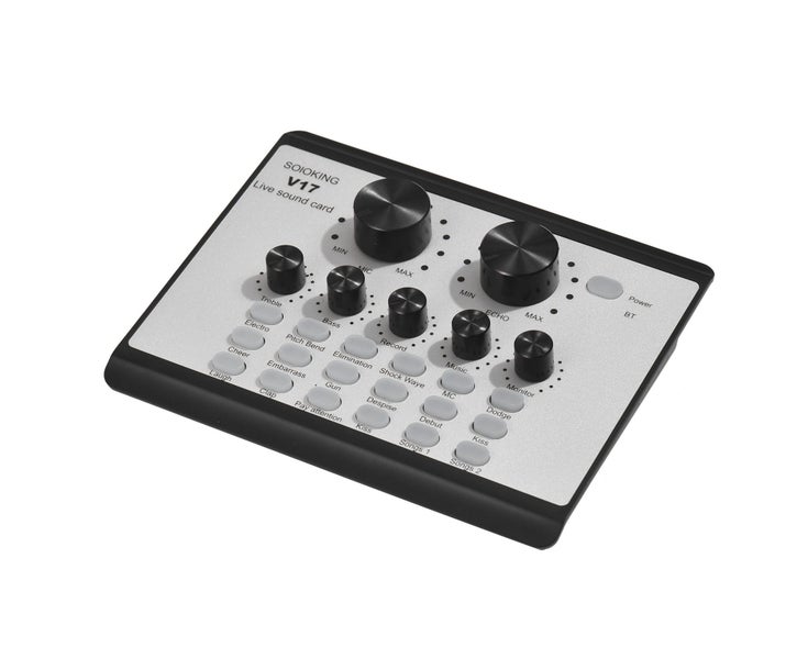 V17 Live Sound Card BT Mini Sound Mixer Multifunctional Voice Change Audio Carousel 6