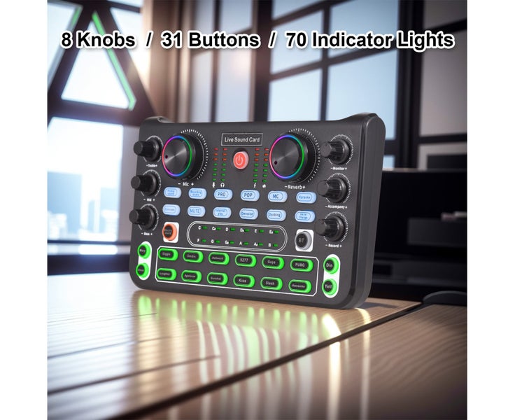 Live Sound Card Audio Mixer Recording Desktop Singing DC 5V 44.1KHz Noise R Carousel 1