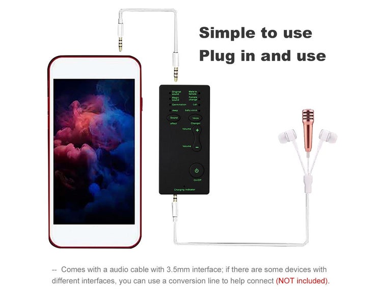 Mini Portable Sound Effects Machine Voice Changer Device Audio Card Sound C Carousel 6