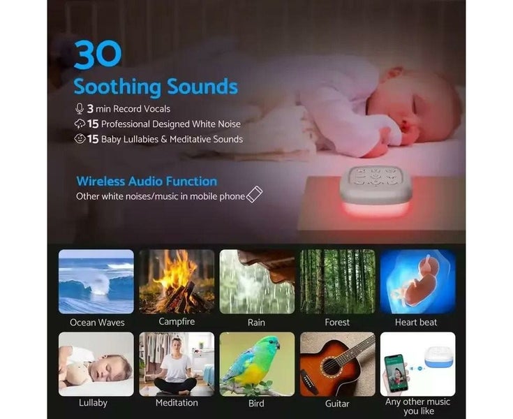 Wireless White Noise Machine Portable Sound Machine 30 Sounds Sleeping Aid Carousel 3