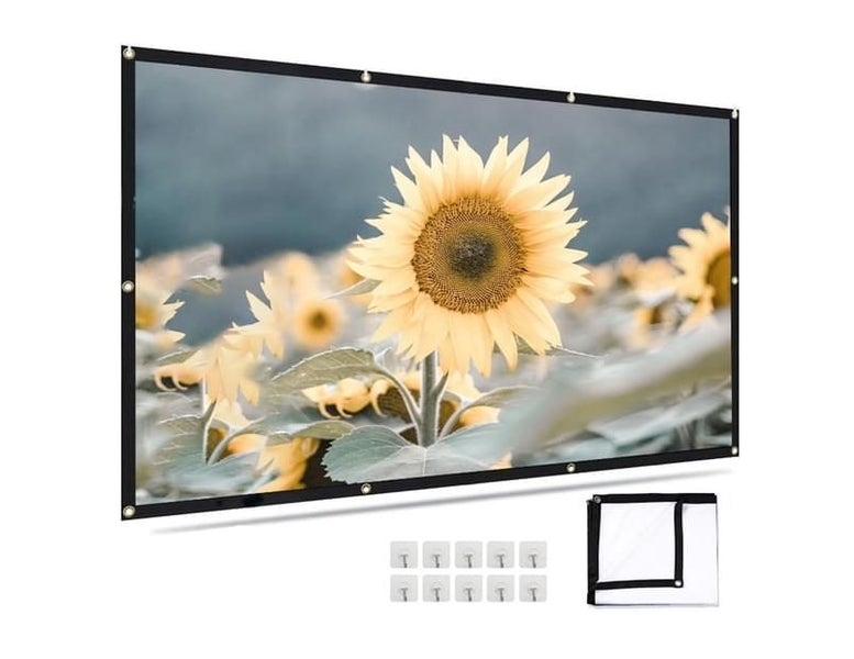 12 Inch Foldable Projector Screen Portable Outdoor Home Movie 3D Cinema Par Carousel 1
