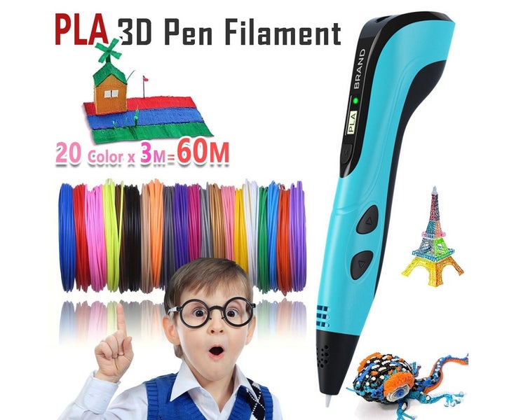 20 colors3M PLA Filament Kid's 3D Pen 3D Drawing Printing Pen with LCD S Carousel 1