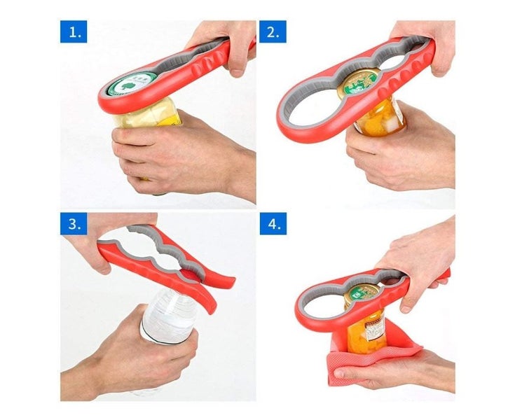4pcs Jar Opener Bottle Lids OpenerinMultiple Sizes Best for Seniors Multi- Carousel 4