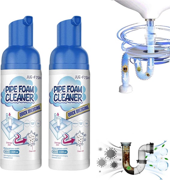 NEW Drain Pipe Foam Cleaner 2pcs Carousel 1