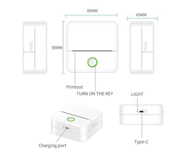 Mini Pocket Wireless Thermal Printer Bluetooth Photo Inkless Sticker Printe Carousel 2
