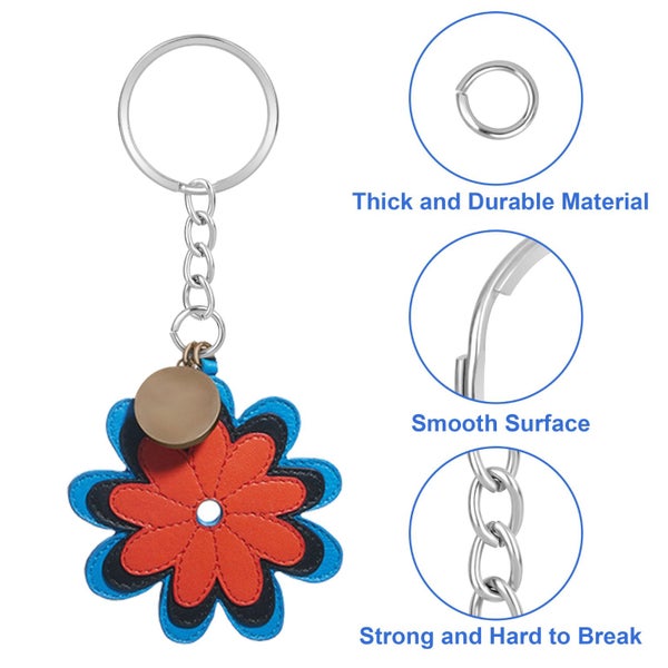 100pcs Keychain Rings, 2'' Split Keyrings with Chain and Jump Ring for DIY, Carousel 5