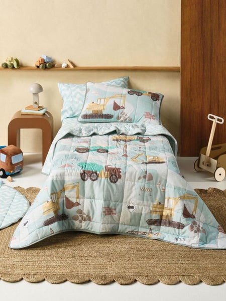 Linen House Kids The Big Build Coverlet Set Carousel 1