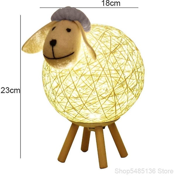 Creative Sheep Rattan Table Lamp - USB Eye Care Projection Night Light Carousel 1