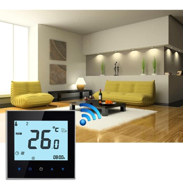 Wifi Touch Thermostat For Heating 16A Load Lcd Display Sensor Clock Temp Week Carousel 12