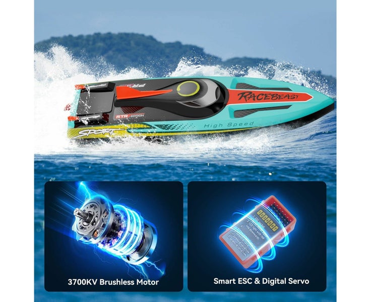 Brushless RC Boat 40+MPH,Remote Control Boat for Kids Enthusiasts,19 Inch L Carousel 2