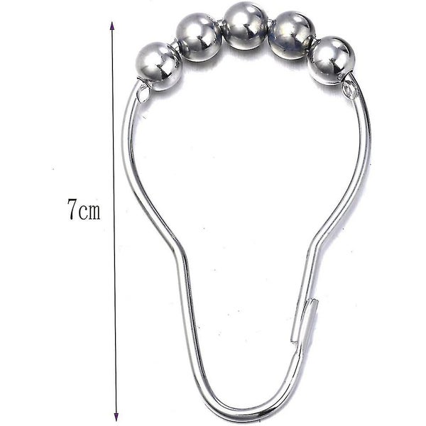 Stainless Steel Shower Curtain Rings, Sliding System For Easy Hanging (set Of 12 Carousel 2