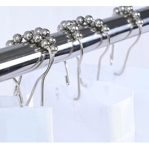 Stainless Steel Shower Curtain Rings, Sliding System For Easy Hanging (set Of 12 Carousel 3