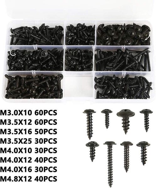 Versatile Black Wood Fastener Kit Self tapping Screws For Door Handles Machiner Carousel 1