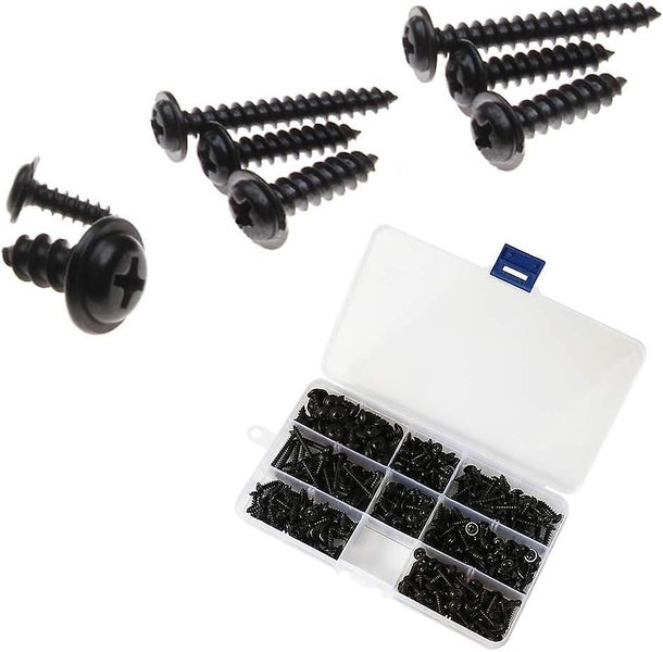 Versatile Black Wood Fastener Kit Self tapping Screws For Door Handles Machiner Carousel 5
