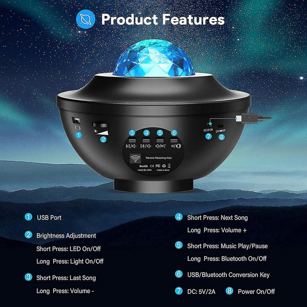 Planetarium Projector Led Night Light Kids Rotatable 21 Modes, Star Sky Projecto Carousel 4
