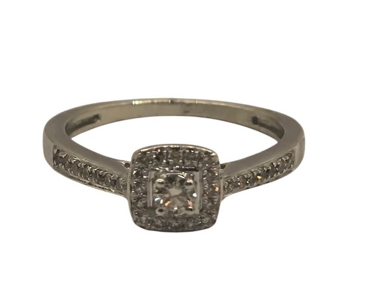 9ct White Gold Diamond Ring, Size U, 5.2gm Carousel 1