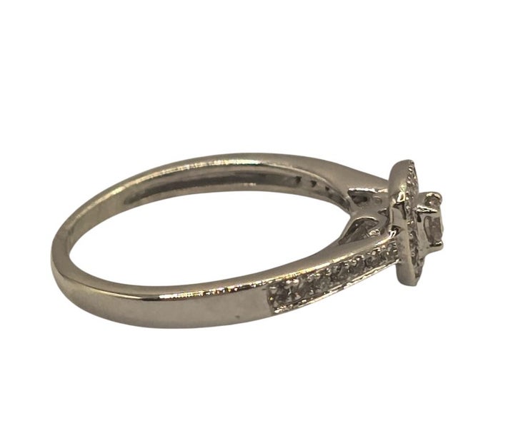 9ct White Gold Diamond Ring, Size U, 5.2gm Carousel 2