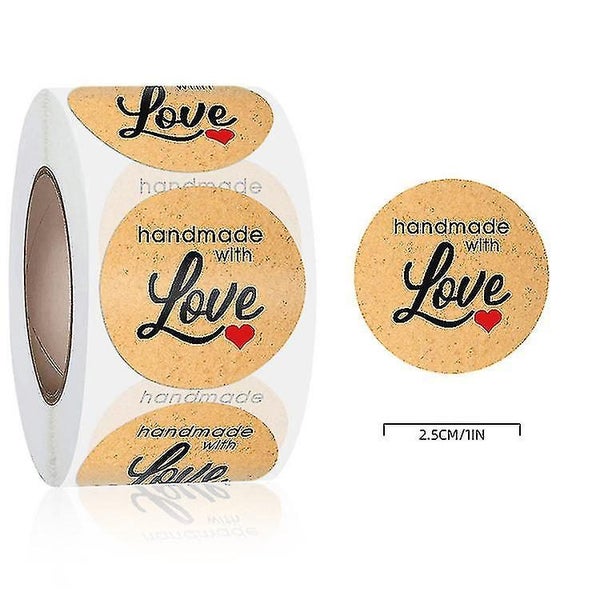 3 Rolls Kraft Homemade With Love Stickers Label Paper Sealing Stickers Labels Ro Carousel 1