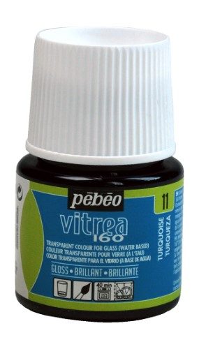 Pebeo Vitrea 160 Glossy Paints 45ml TURQUOISE Carousel 1