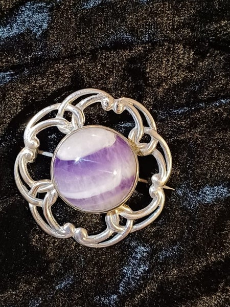 CHARITY AUCTION -Scottish Sterling Silver/purple Brooch Carousel 1