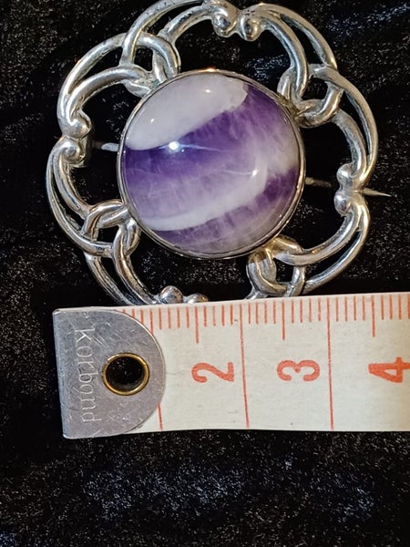 CHARITY AUCTION -Scottish Sterling Silver/purple Brooch Carousel 2