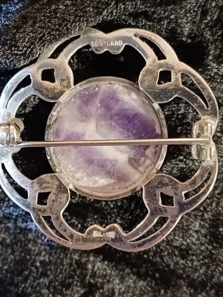 CHARITY AUCTION -Scottish Sterling Silver/purple Brooch Carousel 3
