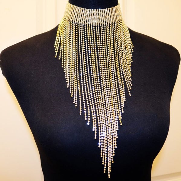 Women's Necklace Rhinestone Bras Tassels Luxury Sexy Body chain Carousel 2