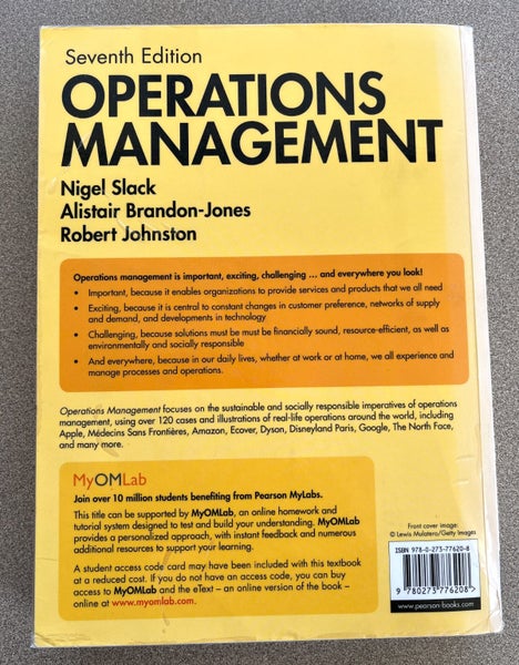 Operations Management 7th edition Carousel 2