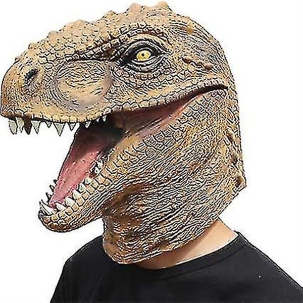 Dinosaur Mask T-rex Head Latex Realistic Animal Full Head Mask For Halloween Cos Carousel 1