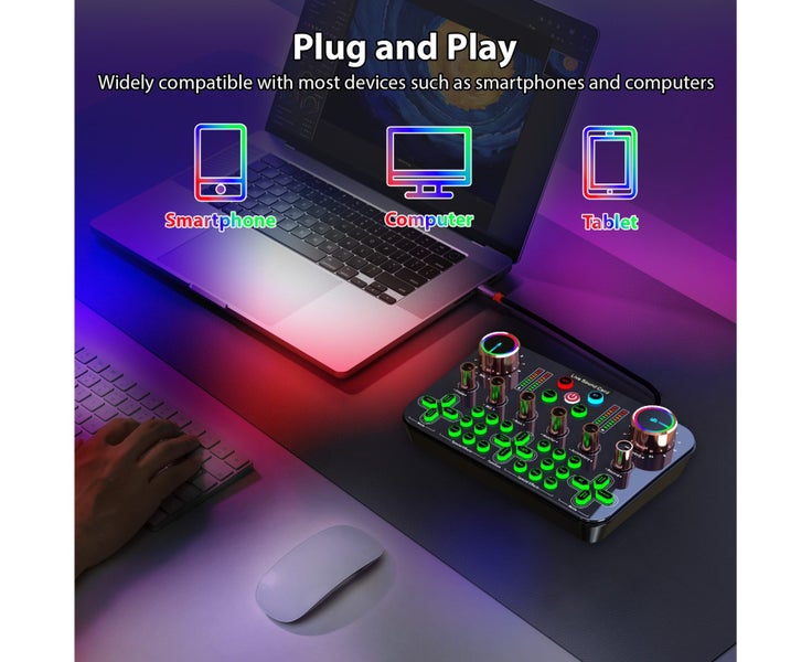 Desktop Singing Sound Card K600: 48V Phantom Power, OTG Digital Lossless Tr Carousel 8