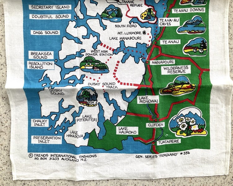 ** RETRO TEA TOWEL ** FIORDLAND NATIONAL PARK ** Carousel 2