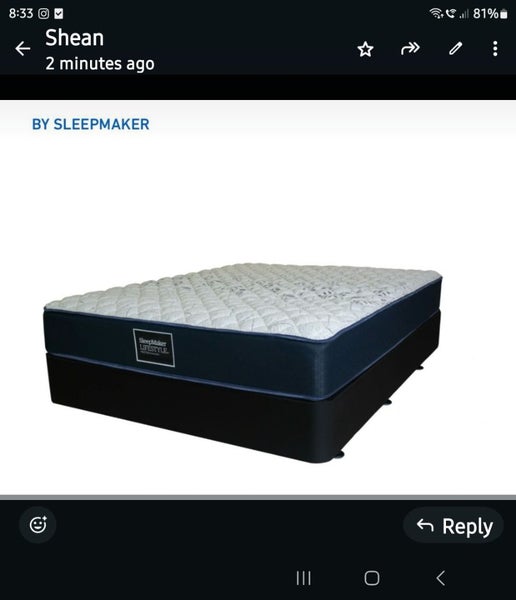 Sleepmaker Bed, mattress, and headboard Carousel 3