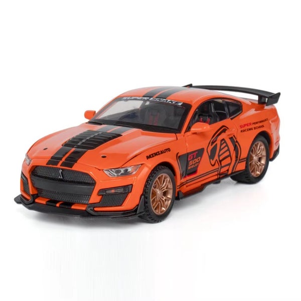 1:32 Mustang Shelby GT500 Miniature Car Model Toys Alloy Diecast, Orange Carousel 1