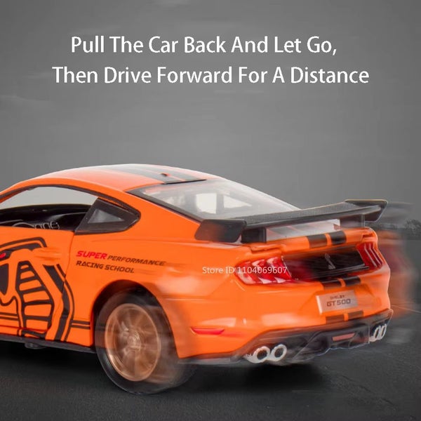 1:32 Mustang Shelby GT500 Miniature Car Model Toys Alloy Diecast, Orange Carousel 4