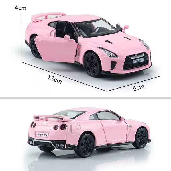 1:36 Nissan GTR R35 Super car Simulation Exquisite Diecast Toy, pink boxed Carousel 2