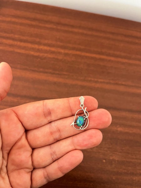 Vintage Sterling Silver Opal Pendant Carousel 1
