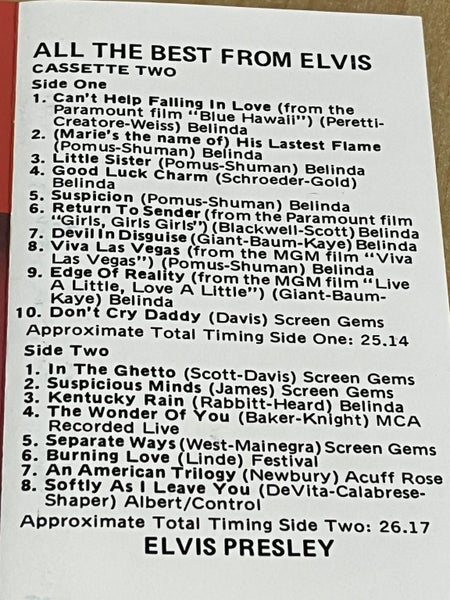 Elvis Presley - All The Best From Elvis Double Cassette Tape 1982 Carousel 3