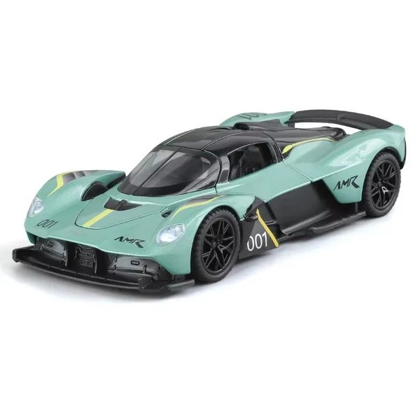 1:32 Valkyrie Supercar Alloy Car Model Sound and Light Pull Back, Green Carousel 1